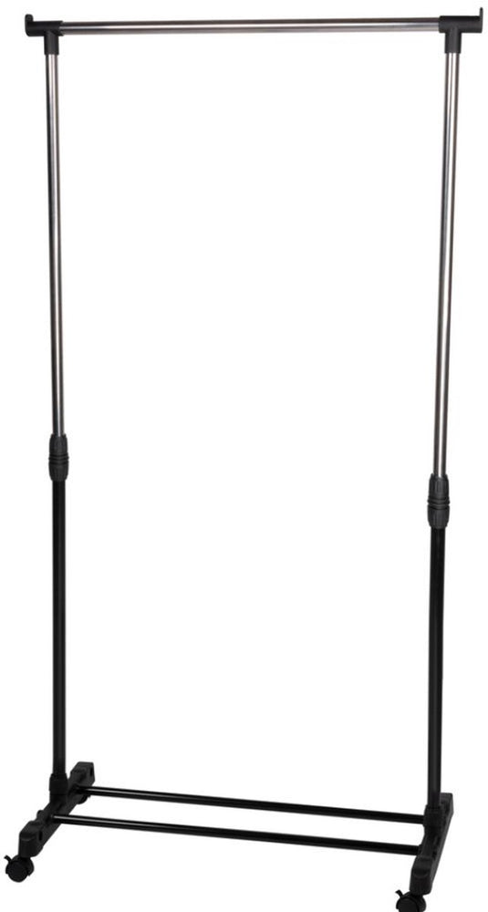 Alpina kledingrek met wieltjes - kleding rek hoogte verstelbaar 93 - 158cm - mobiele kledingstang - zwart