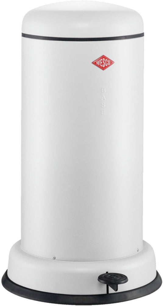 Wesco baseboy prullenbak met soft close | 20 liter | metaal - mat wit | pedaalemmer