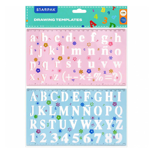 Plastic tekensjabloon cijfers letters