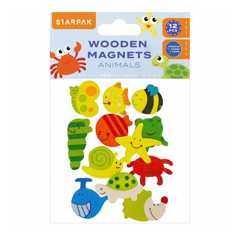 Load image into Gallery viewer, Houten magneet dieren 40mm, 12st.
