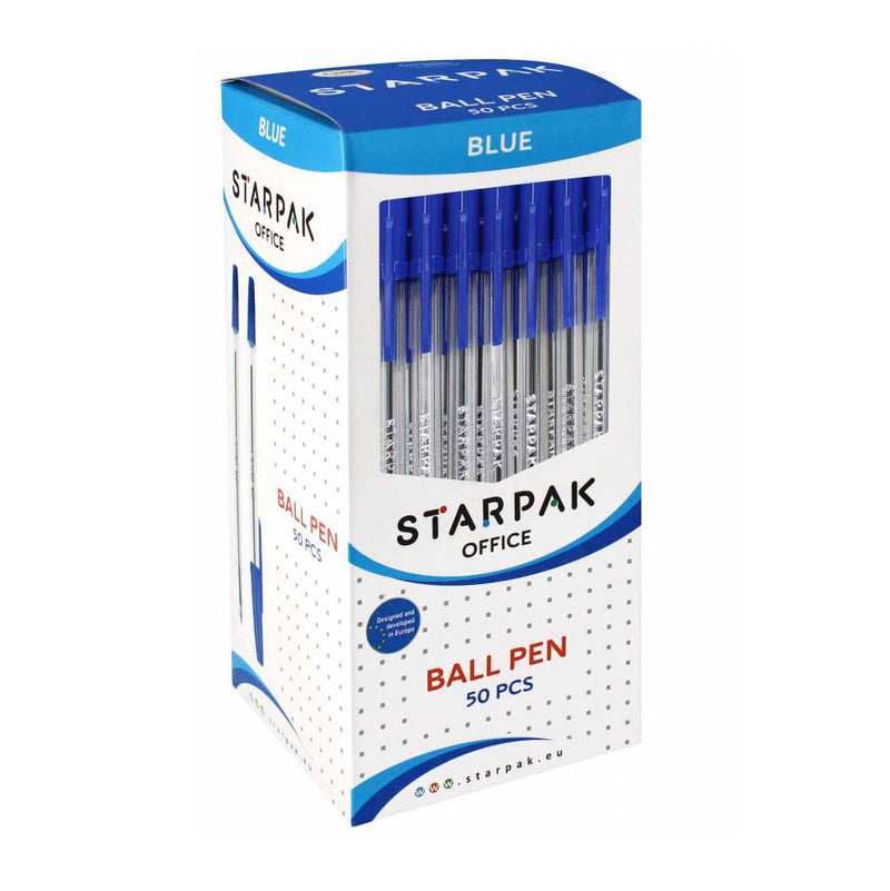 Load image into Gallery viewer, Balpen met dop blauw, 50st.
