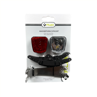 FALKX magneet verlicthing. Set voor en achter. 0.5W led (hangverpakking)
