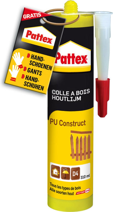 Pattex pu construct 310 ml bouwkit | sterke en duurzame constructielijm | ideaal voor constructietoepassingen | betrouwbaar en gemakkelijk te gebruiken.