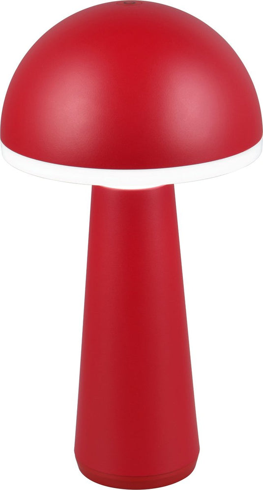Rl live your light reality fungo - tafellamp - rood - incl. 1x smd 2w - aanpasbare lichtkleur - traploos dimmbaar - oplaadbaar - snoerloos - buitenverlichting - ip54