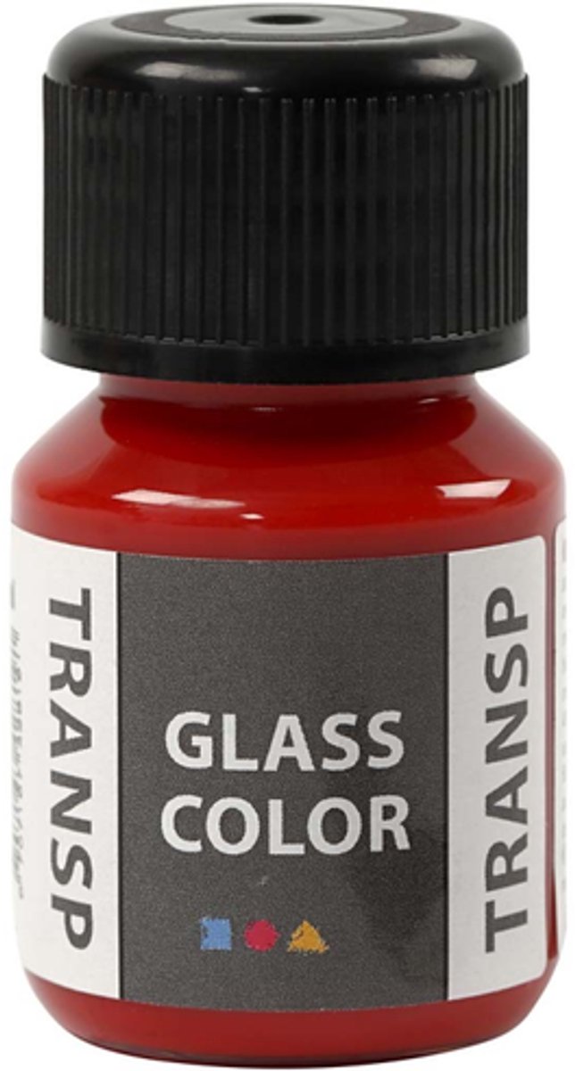 Load image into Gallery viewer, Creativ company glass color transparante verf - rood, 30ml
