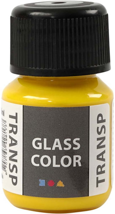 Creativ company glass color transparante verf - citroengeel, 30ml