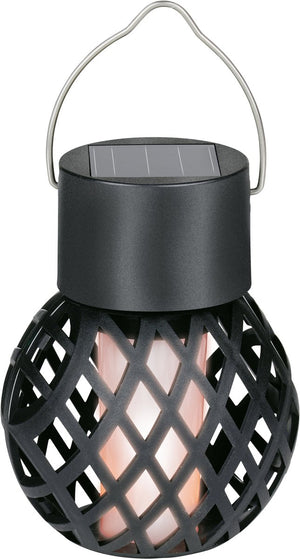 Grundig solar tuinverlichting - tuinlamp met flikkerend led licht - draadloze tafellamp met vlameffect - ip44 weersbestendig - ø7 x 12,5 cm