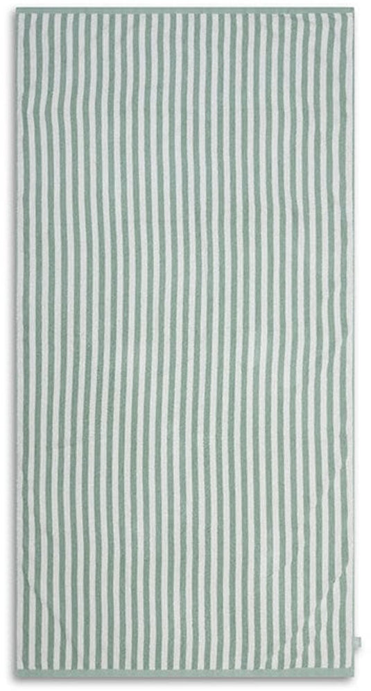 Swim essentials - strandlaken - 135 x 65 cm- handdoek - gestreept - 100% katoen - groen