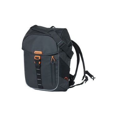 Basil Miles Tarpaulin fietsrugzak Nordlicht - Waterdichte zwarte rugzak voor fietsers - 17L - Unisex - Sportief - Zwart