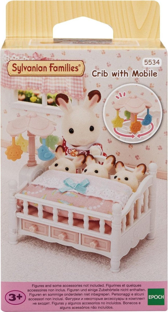 Sylvanian families bed voor drieling met mobiel 5534-poppenhuisinrichting