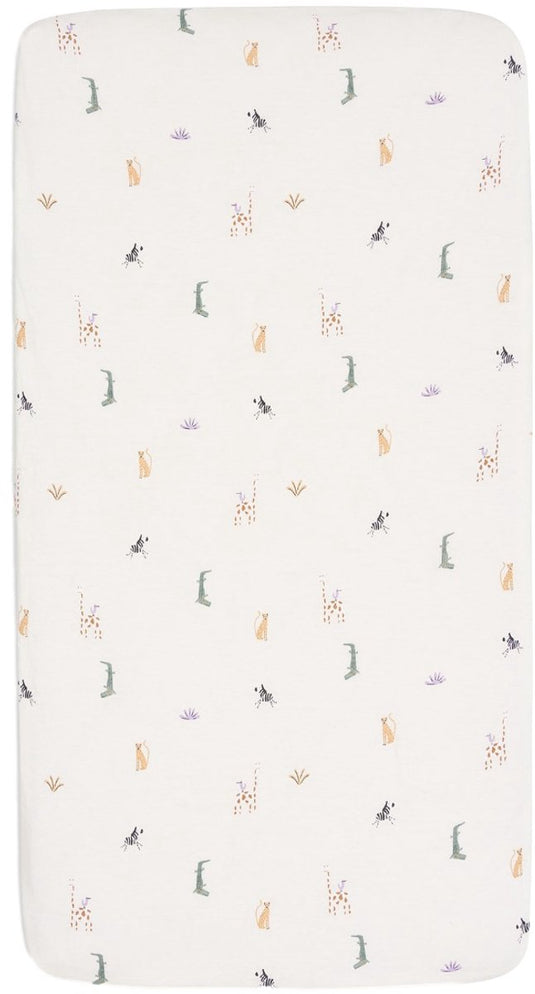 Jollein baby - hoeslaken jersey 70 75x140 150cm - ledikant babybed - zacht katoen - jungle jambo