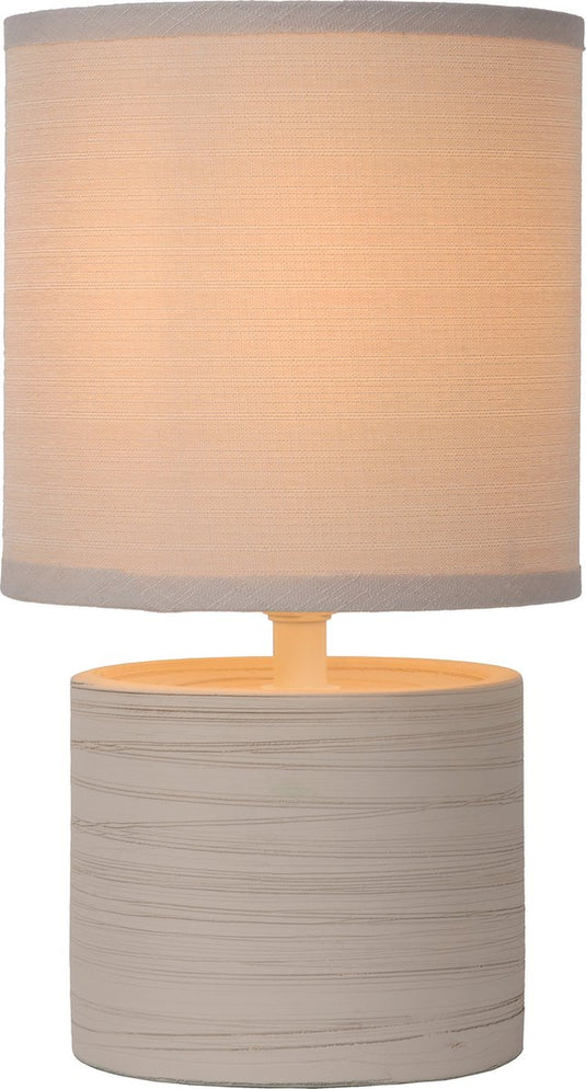 Lucide greasby - tafellamp - ø 14 cm - 1xe14 - beige - japandi
