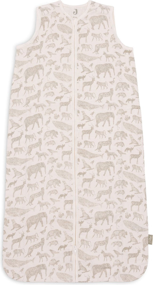 Jollein baby zomer slaapzak hydrofiel 90cm animals - olive green