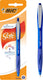 Bic atlantis soft balpen met kliksysteem - blauw - pak van 1 stuk - medium punt 1 mm