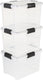 Iris airtight opbergbox - 20l - kunststof - transparant zwart - set van 3
