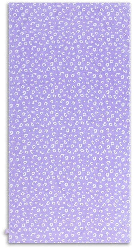 Swim essentials - strandlaken - 135 x 65 cm- handdoek - luipaarprint - 100% katoen - paars