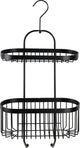 Wenko doucherek 2-laags classic plus black mat zwart 26x47cm - zonder boren - doucherekje hangend - douchemand - douchecaddy ophangbaar