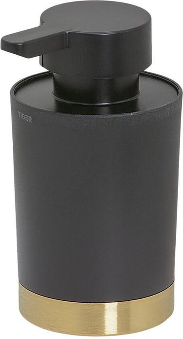 Tiger tune - zeepdispenser 180 ml - vrijstaand - goud geborsteld zwart