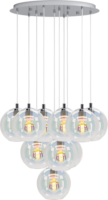 Eglo ariscani 2 hanglamp - e27 - ø 65.5 cm - chroom gekleurd glas