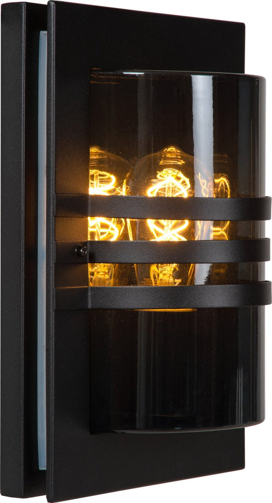 Lucide privas - wandlamp binnen buiten - 1xe27 - ip44 - zwart