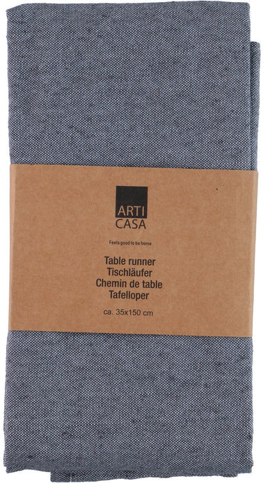 Arti casa tafelloper 35x150 cm - tafelloper donkergrijs effen - tafelloper voor eettafel - langwerpige tafel decoratie - donkergrijs