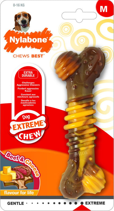 Nylabone extreme - kauwbot textuur - rund en kaas - maat m tot 16 kg