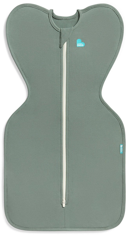 Love to dream ™ babyslaapzak swaddle up™ - inbakeren - baby 3-6 maanden - 6-8.5 kg - all season - 1.0 tog - deep olive