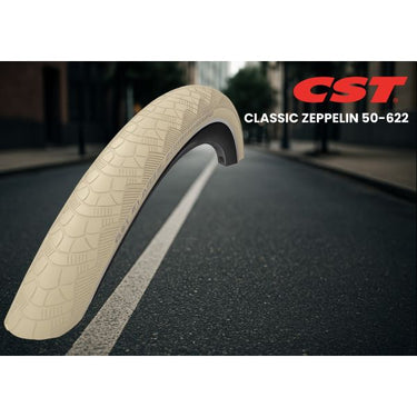 Cst buitenband zeppelin 28 x 1.90'' 50-622 - crème met reflectie