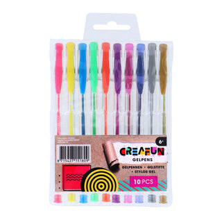 Creafun gelpennen neon glitter metallic 10 stuks | 6 stuks