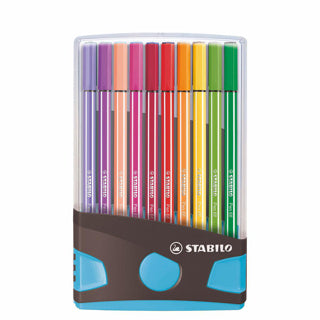 Load image into Gallery viewer, Stabilo pen 68 colorparade antraciet lichtblauw 20 kleuren
