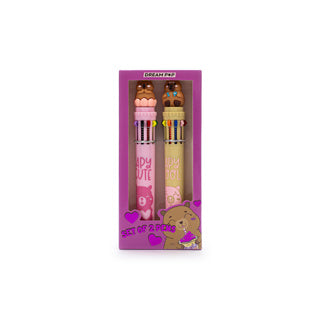 Dream pop set van 2 multicolor pennen capibara | 6 stuks