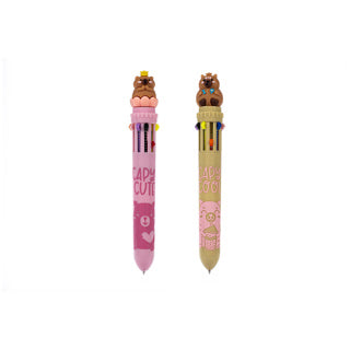 Load image into Gallery viewer, Dream pop set van 2 multicolor pennen capibara | 6 stuks
