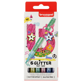 Load image into Gallery viewer, Bruynzeel glitter viltstiften 6 stuks | 3 stuks
