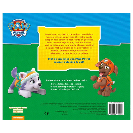 Paw patrol - kleurboek - eerste schrijfspelletjes - 3-4 jaar