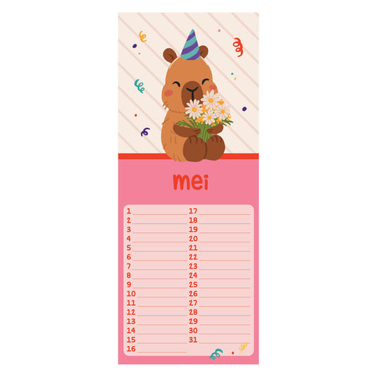 Verjaardagskalender - capybara alle
