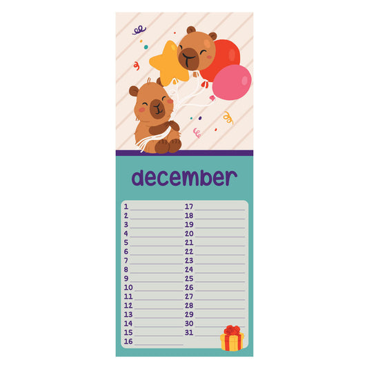 Verjaardagskalender - capybara alle