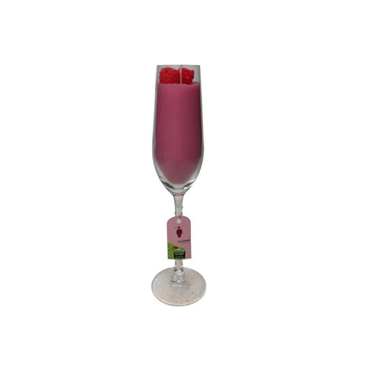 Mansion atmosphere geurkaars in champagneglas framboos ø5,5xh26,5cm