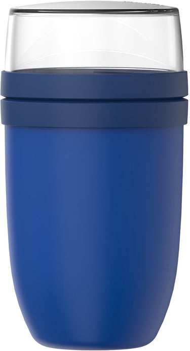 Mepal lunchpot xl ellipse - 750 + 300 ml - yoghurtbeker en muesli beker to go - geschikt voor vriezer. magnetron en vaatwasser - vivid blue