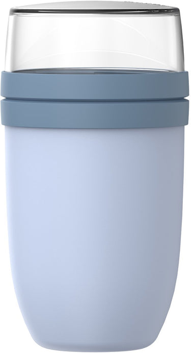 Mepal lunchpot xl ellipse - 750 + 300 ml - yoghurtbeker en muesli beker to go - geschikt voor vriezer. magnetron en vaatwasser - nordic blue