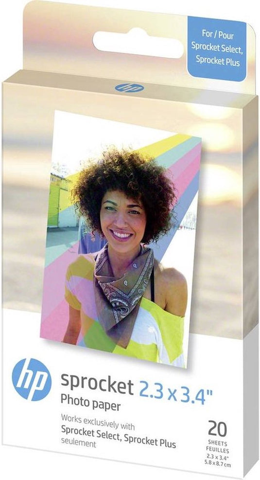 Hp sprocket plus zelfklevend fotopapier - 58x87mm - 20 stuks