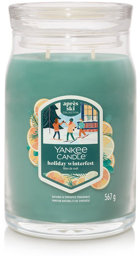 Yankee candle - holiday winterfest large jar geurkaars - 90 branduren - twee lonten