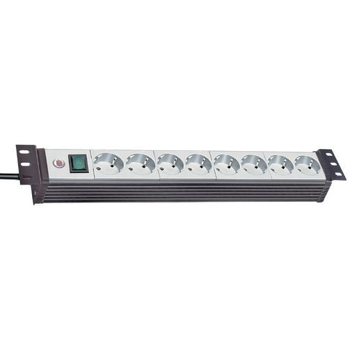 Brennenstuhl premium-line 19 for switch cabinets 8x stekkerdoos (zwart lichtgrijs, 1156057018, 19 -rack, voor 8 stekkers)