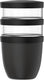 Mepal lunchpot 3-delig ellipse - 500 + 200 + 200 ml - met 2 compartimenten - yoghurtbeker en muesli beker to go - geschikt voor vriezer. magnetron en vaatwasser - nordic black