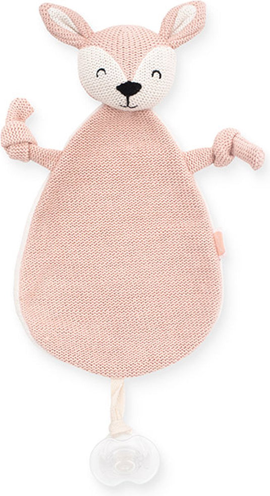 Jollein - knuffeldoekje deer (pale pink) - speenknuffel, speendoekje baby, speendoek - katoen