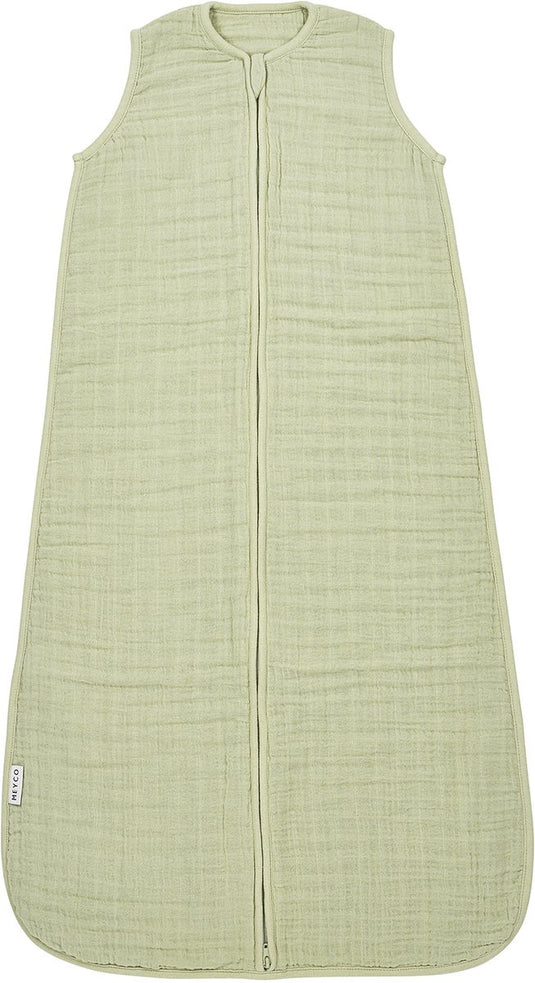Meyco baby uni baby zomerslaapzak - pre-washed hydrofiel - soft olive - 110cm - 0.5 tog