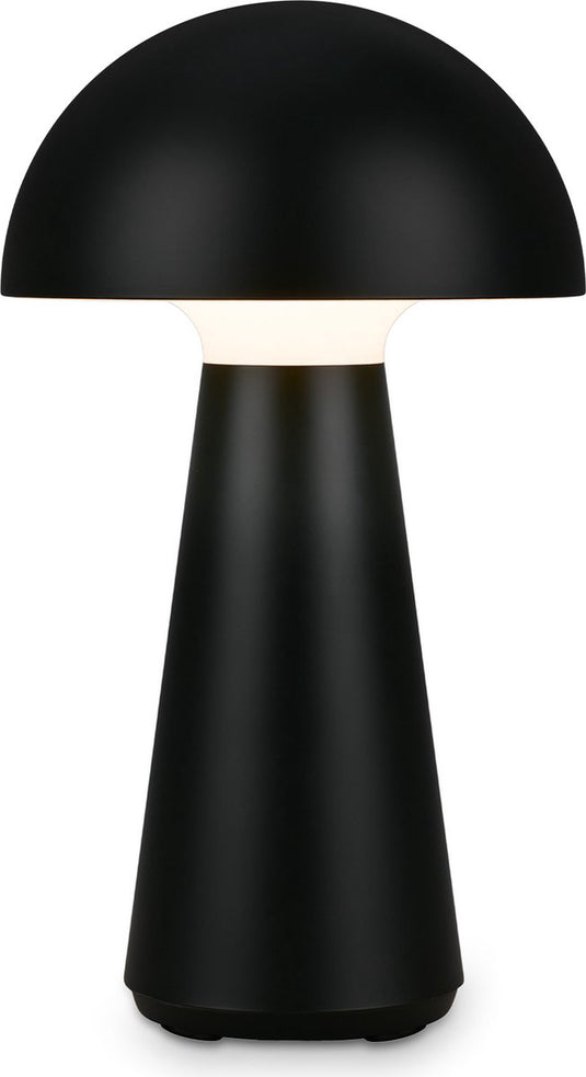 Briloner - fungo - led accu tafellamp, traploos dimbaar, touch, mobiel licht, led tafellamp buiten, led tafellamp snoerloos, mat zwart