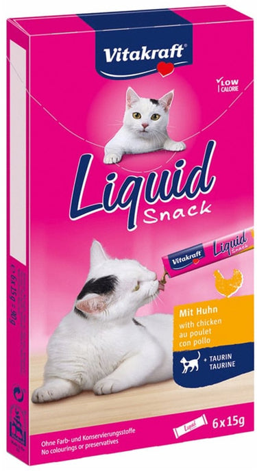 Vitakraft liquid snack - kip - kattensnack - 6 st