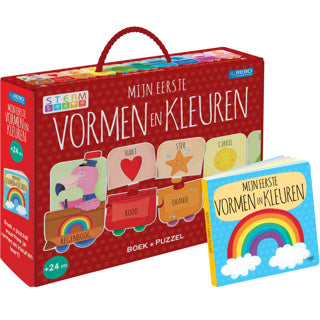 Mijn eerste vormen en kleuren puzzeltrein + boek | 2 stuks