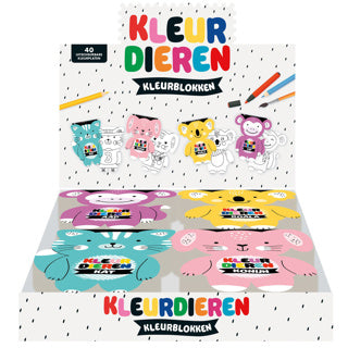 Kleurblokken dieren - kleurboek | 24 stuks
