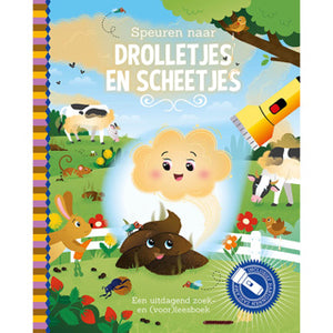 Lantaarn publishers speuren naar drolletjes en scheetjes zoekboek met kartonnen zaklamp